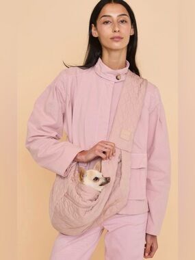 Maxbone Packable Sling Carrier Dog Cat Small Pet Purse Nude Pink Travel Casual